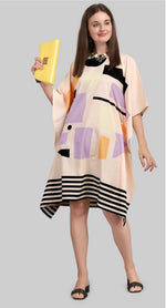 Lovely Cream Color Polyester Fabric Kaftan