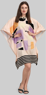Lovely Cream Color Polyester Fabric Kaftan