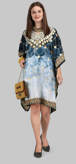 Lovely Grey Color Polyester Fabric Kaftan