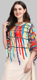 Beautiful Cream Color Polyester Fabric Kaftan