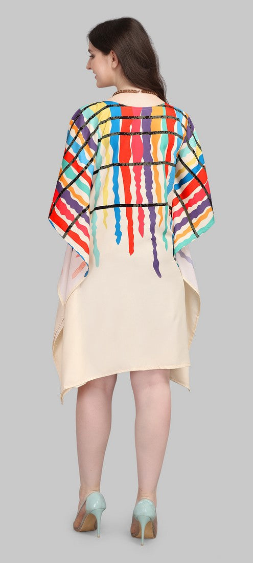 Beautiful Cream Color Polyester Fabric Kaftan