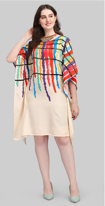 Beautiful Cream Color Polyester Fabric Kaftan