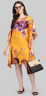 Beautiful Yellow Color Polyester Fabric Kaftan