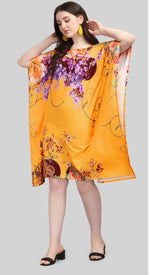 Beautiful Yellow Color Polyester Fabric Kaftan
