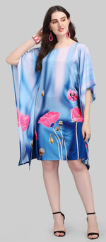 Beautiful Aqua Color Polyester Fabric Kaftan