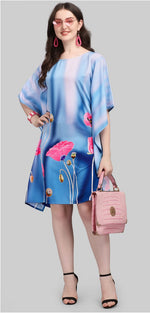 Beautiful Aqua Color Polyester Fabric Kaftan