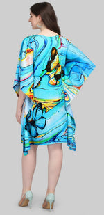 Beautiful Aqua Color Polyester Fabric Kaftan