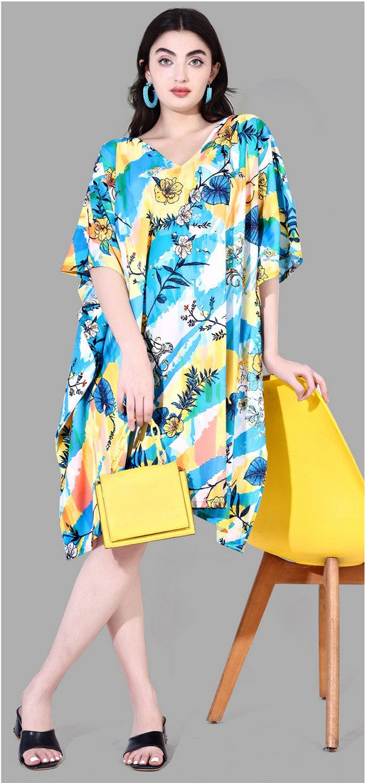 Beautiful Multi Color Polyester Fabric Kaftan
