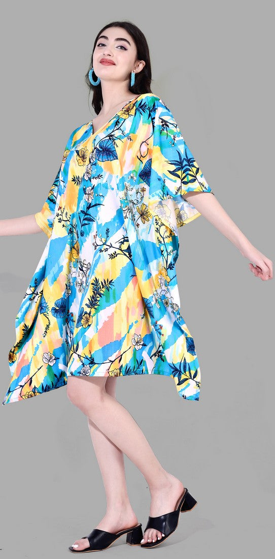 Beautiful Multi Color Polyester Fabric Kaftan