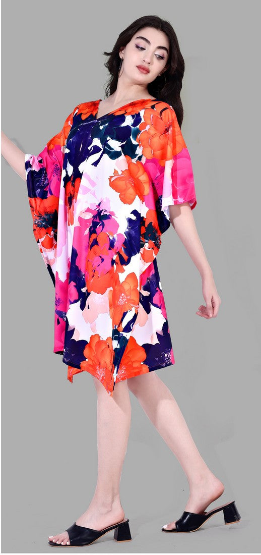 Beautiful Multi Color Polyester Fabric Kaftan