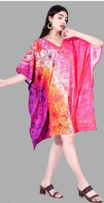 Beautiful Multi Color Polyester Fabric Kaftan