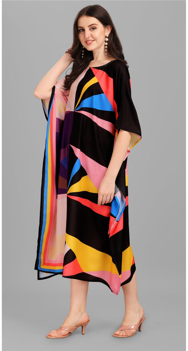 Beautiful Multi Color Rayon Fabric Kaftan