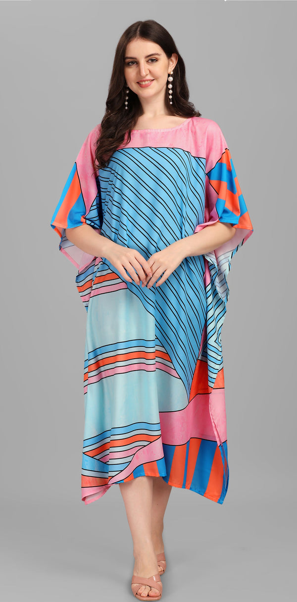 Beautiful Multi Color Rayon Fabric Kaftan