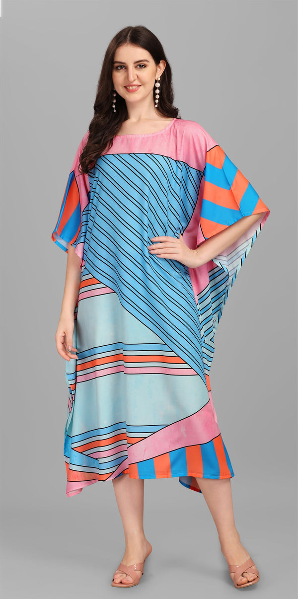 Beautiful Multi Color Rayon Fabric Kaftan