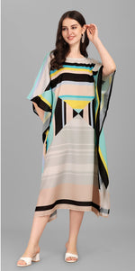 Beautiful Multi Color Rayon Fabric Kaftan