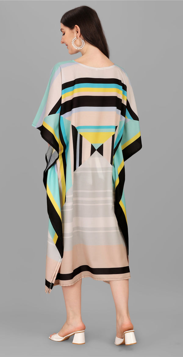Beautiful Multi Color Rayon Fabric Kaftan