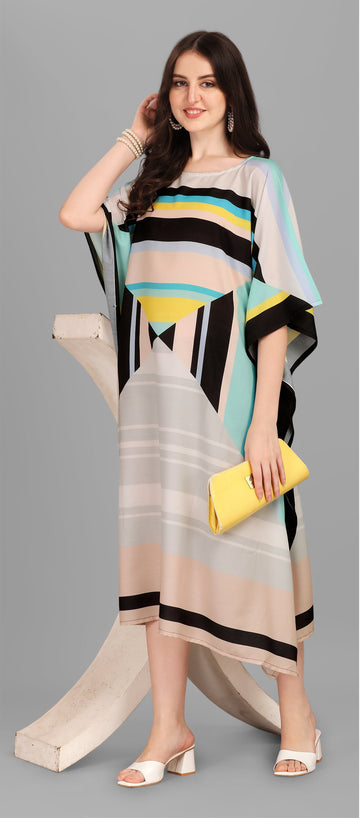 Beautiful Multi Color Rayon Fabric Kaftan