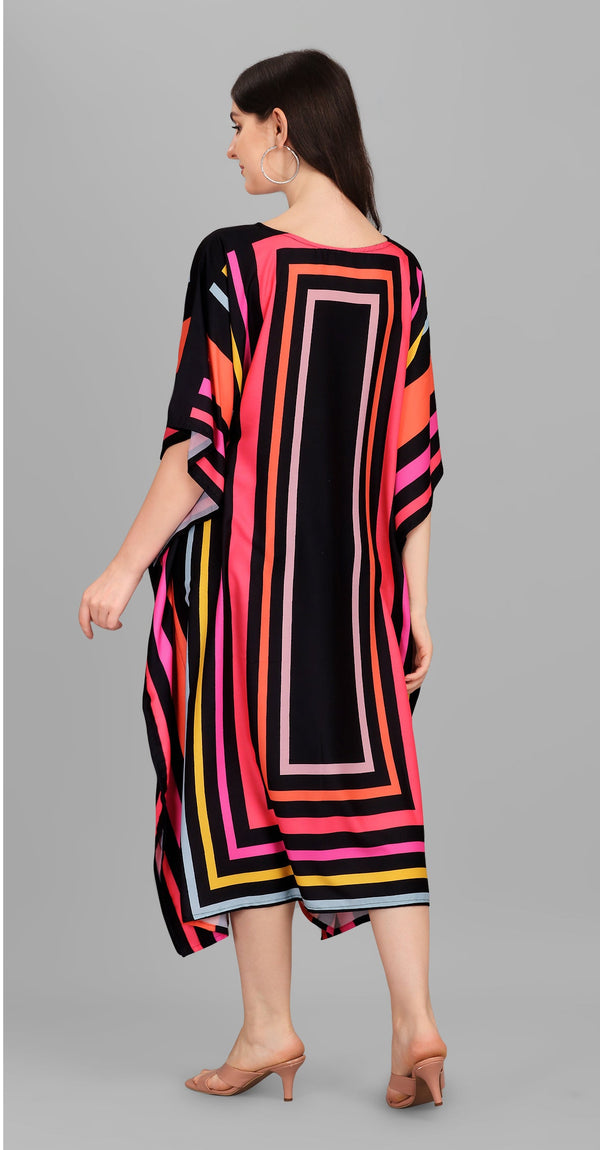 Beautiful Multi Color Rayon Fabric Kaftan