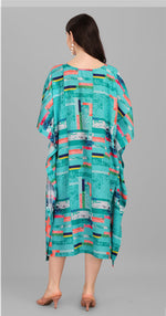 Beautiful Turquoise Color Rayon Fabric Kaftan