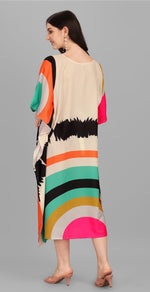 Beautiful Cream Color Rayon Fabric Kaftan