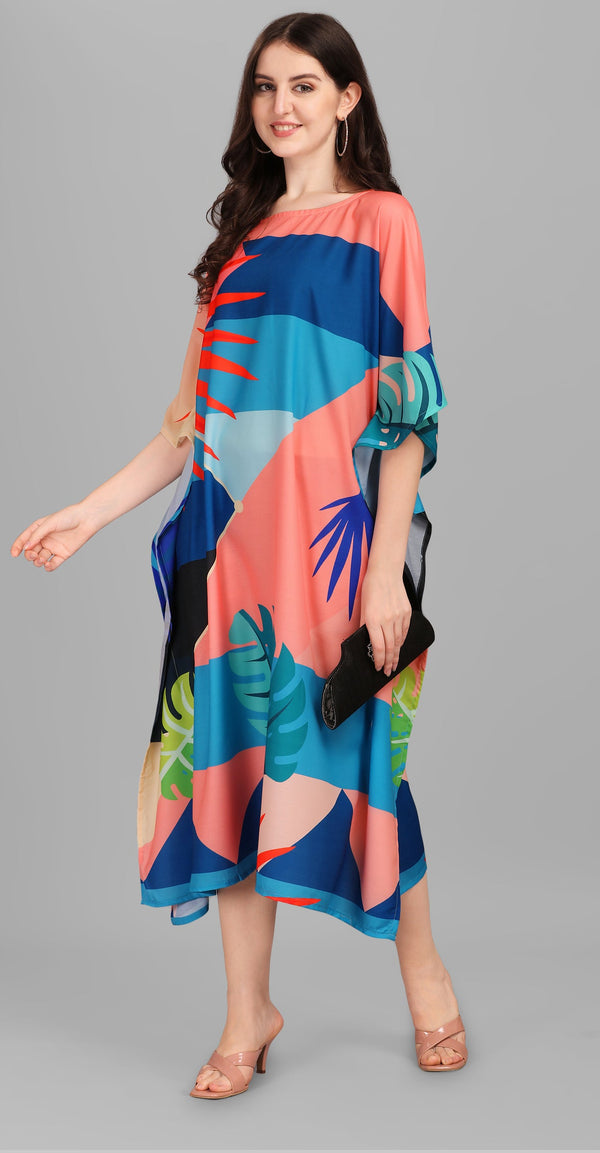 Beautiful Multi Color Rayon Fabric Kaftan