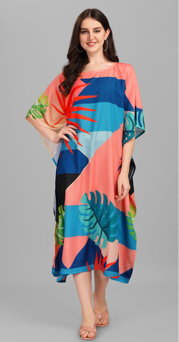 Beautiful Multi Color Rayon Fabric Kaftan