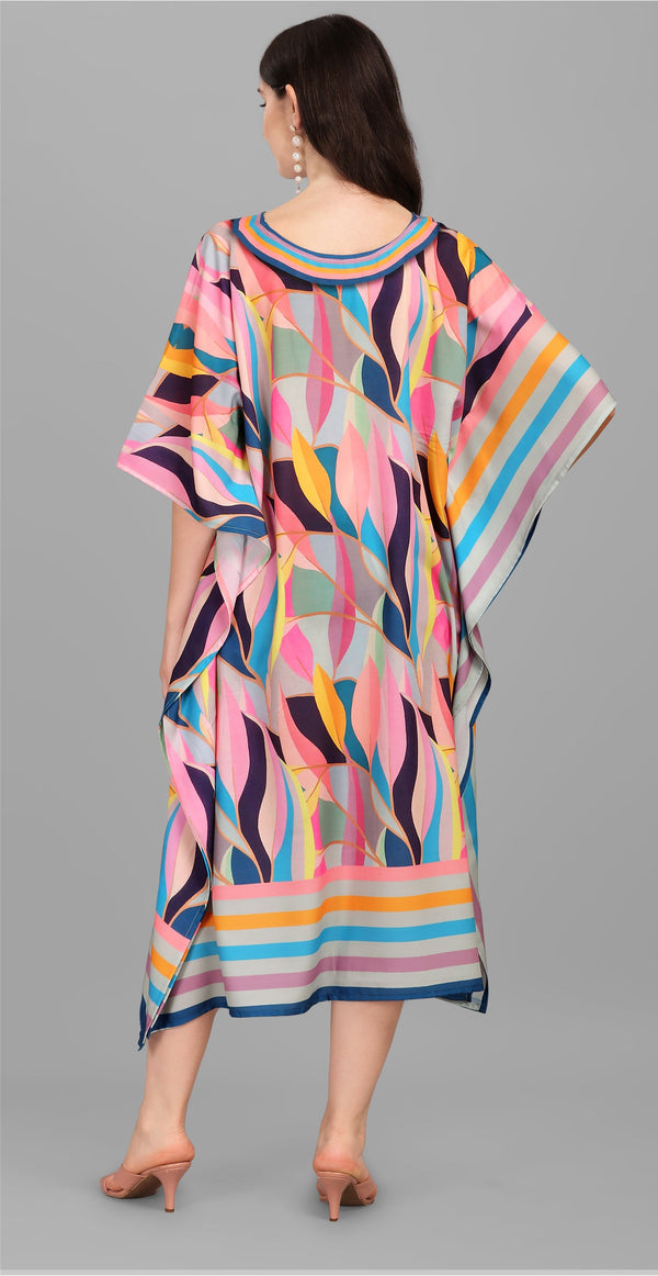 Beautiful Multi Color Rayon Fabric Kaftan