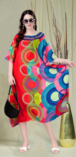 Beautiful Red Color Rayon Fabric Kaftan