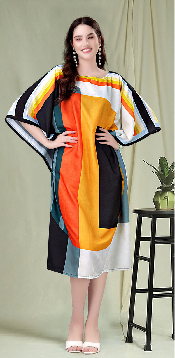 Beautiful Multi Color Rayon Fabric Kaftan