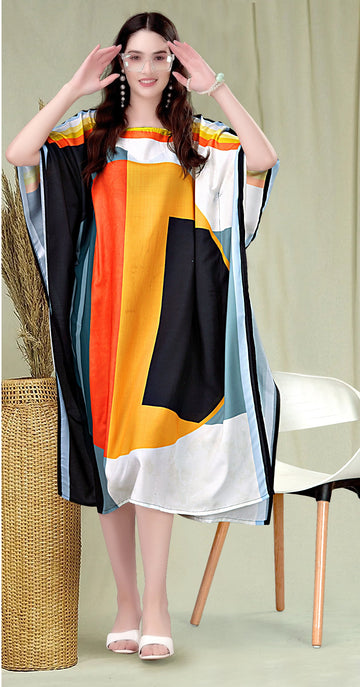 Beautiful Multi Color Rayon Fabric Kaftan