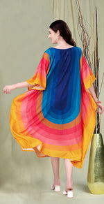 Beautiful Multi Color Rayon Fabric Kaftan