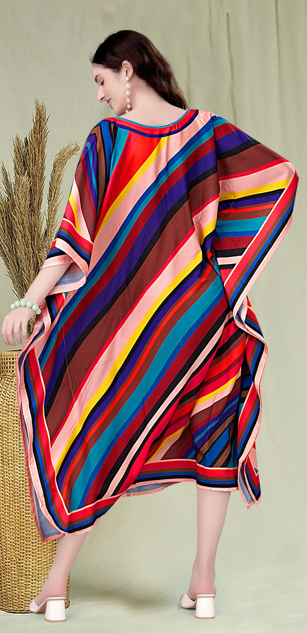 Beautiful Multi Color Rayon Fabric Kaftan