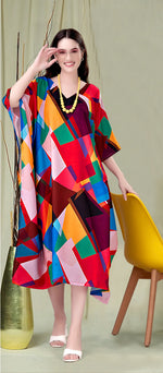 Beautiful Multi Color Rayon Fabric Kaftan