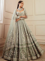 Amazing Green Color Georgette Fabric Party Wear Lehenga