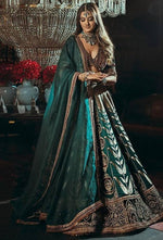 Amazing Green Color Silk Fabric Party Wear Lehenga