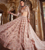 Pretty Peach Color Georgette Fabric Party Wear Lehenga