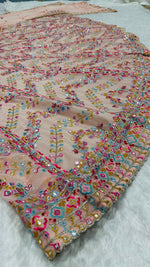 Pretty Peach Color Georgette Fabric Party Wear Lehenga