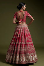 Pretty Maroon Color Silk Fabric Party Wear Lehenga