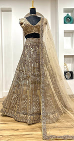 Amazing Golden Color Georgette Fabric Party Wear Lehenga