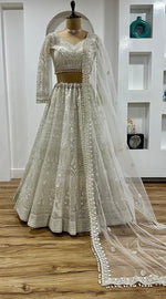 Alluring White Color Net Fabric Party Wear Lehenga