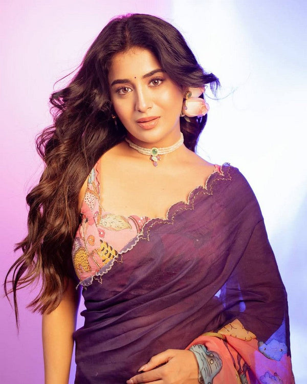 Beautiful Purple Color Silk Fabric Designer Saree
