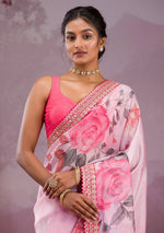 Beautiful Pink Color Silk Fabric Designer Saree