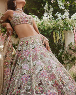 Charming Cream Color Georgette Fabric Party Wear Lehenga