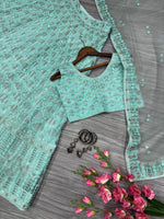 Charming Green Color Net  Fabric Party Wear Lehenga