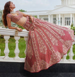 Charming Red Color Satin  Fabric Party Wear Lehenga