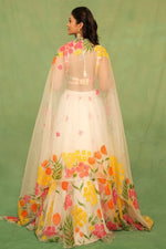 Charming White Color Silk  Fabric Party Wear Lehenga