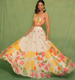 Charming White Color Silk  Fabric Party Wear Lehenga