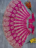 Dazzling Pink Color Silk  Fabric Designer Lehenga