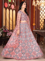 Dazzling Grey Color Silk Fabric Designer Lehenga