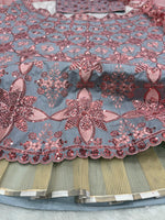 Dazzling Grey Color Silk Fabric Designer Lehenga